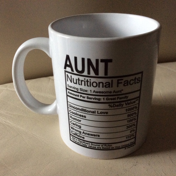 Aunt Nutritional Facts Label Coffee Mug Tea Cup - Picture 2 of 4